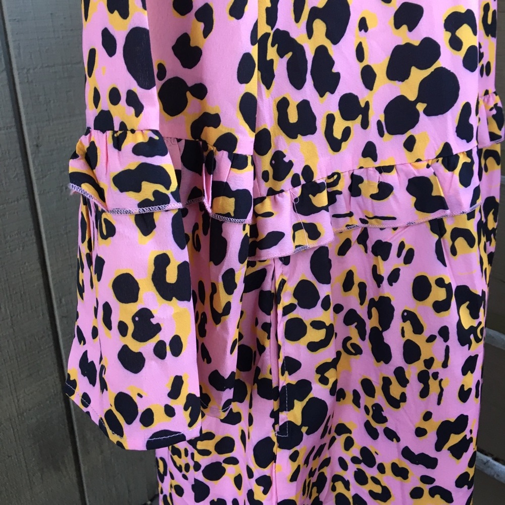 Lorraine Pink Leopard Ruffle Mini Dress - Picture 4 of 7